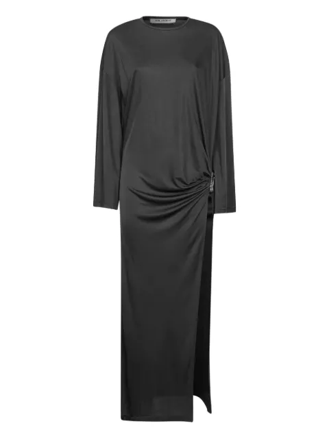 The Attico gathered-side slit maxi dress Grey 251WCW00244VVV107AA