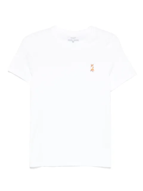 Maison Kitsuné Standing Fox embroidered T-shirt White PW00122KJ7026P100