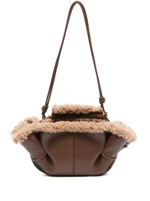 Hereu leather shearling tote bag Brown ARMICSTWBA25CHESTNUT