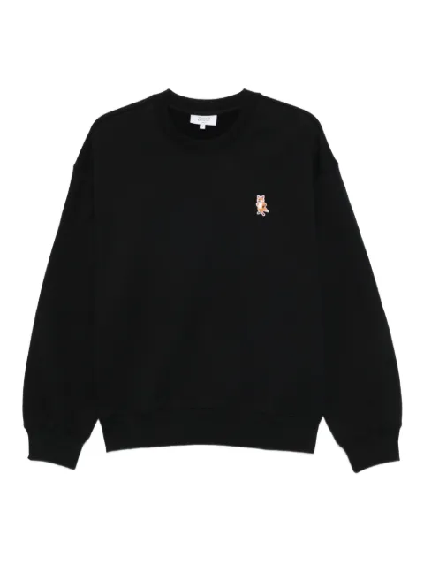 Maison Kitsuné fox-embroidered cotton sweatshirt Black PM00311KM0341P199