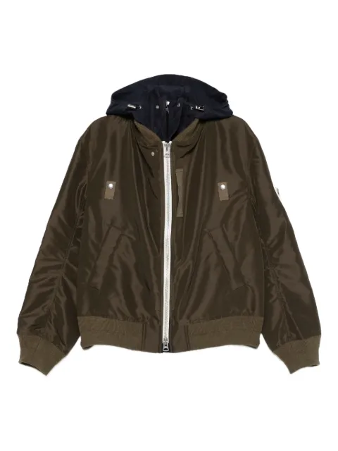 sacai hooded bomber jacket Green 2503784M