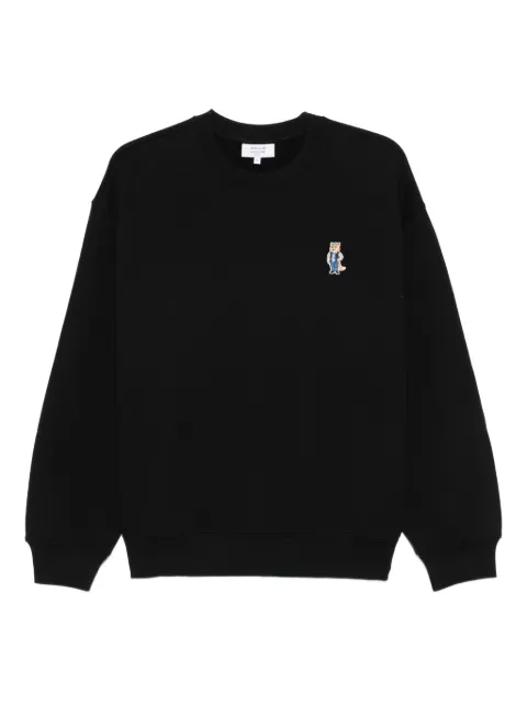 Maison Kitsuné fox-embroidered cotton sweatshirt Black PM00310KM0341