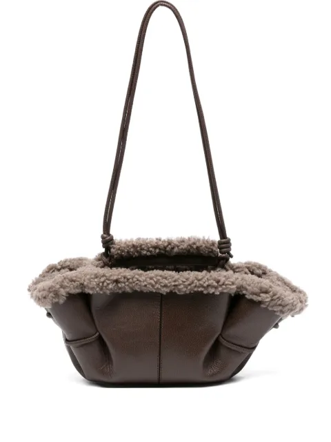 Hereu leather shearling tote bag Brown ARMICSTWBA25