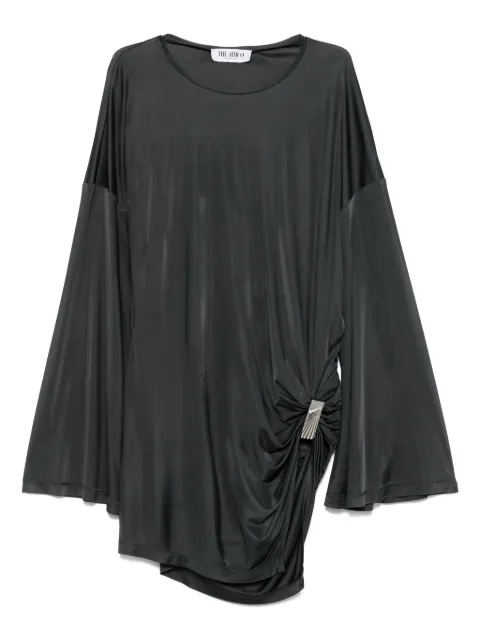 The Attico draped bell-sleeve asymmetric dress Grey 251WCA00453VVV107AA