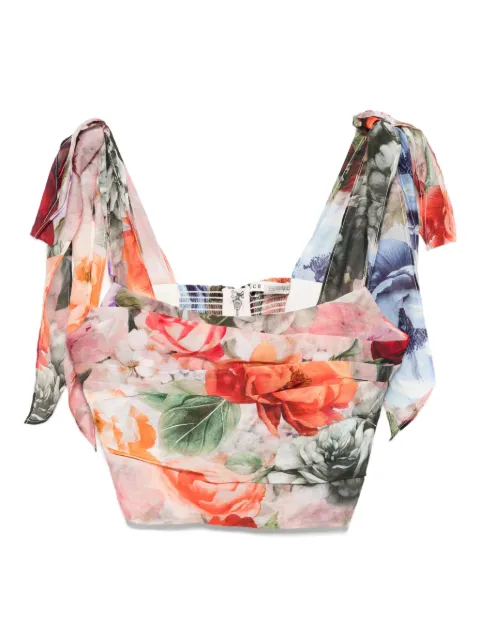 alice + olivia floral-print tie-details blouse Neutrals CC506P32006