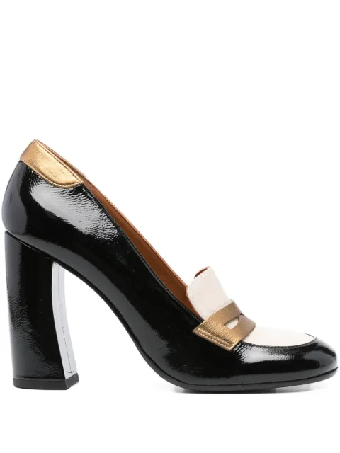 Chie Mihara 100mm block-heel loafer pumps Black WONDAFUL