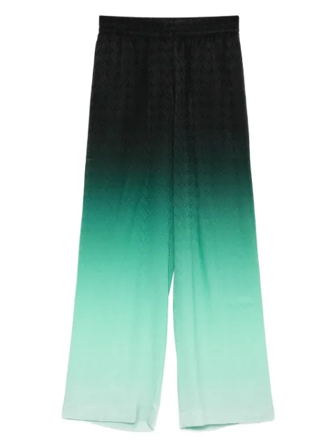 Casablanca Gradient Ping Pong jacquard silk trousers Black WPF25TR049