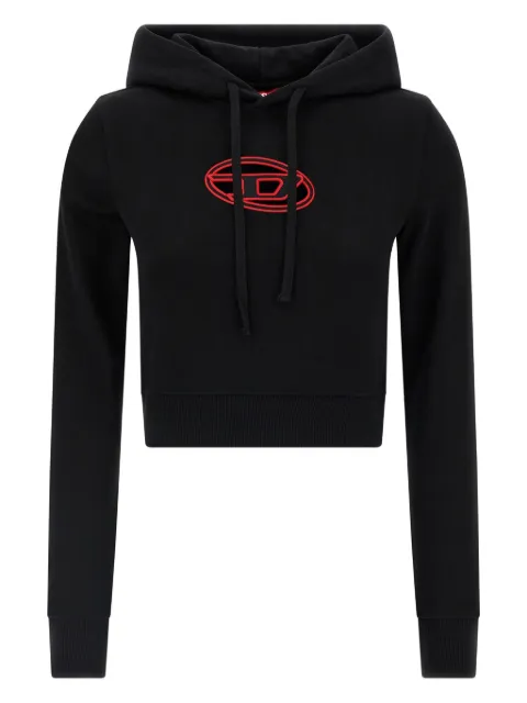 Diesel F-Slimmy logo-embroidered cropped hoodie Black A157140GRAC9XXC