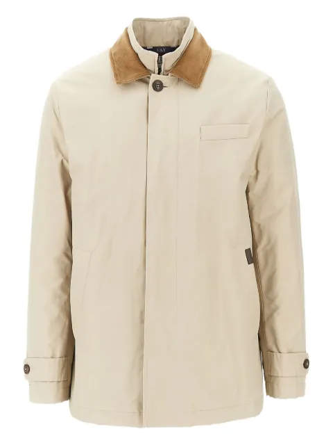 Fay corduroy-collar long-sleeve jacket Neutrals NAM13510100XLZ