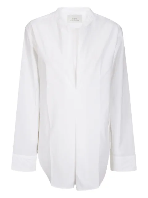 Studio Nicholson pleat-detail blouse White PAMPASNW1684