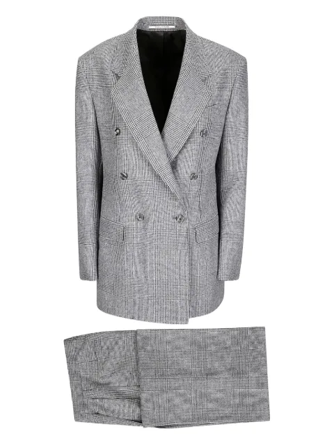 Tagliatore glen-plaid double-breasted suit Grey TLORELEY19BEI070097N314