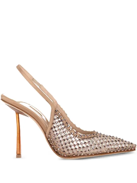 Le Silla 100MM embellished slingback sandals Neutrals 2299U090P1PPSAS913