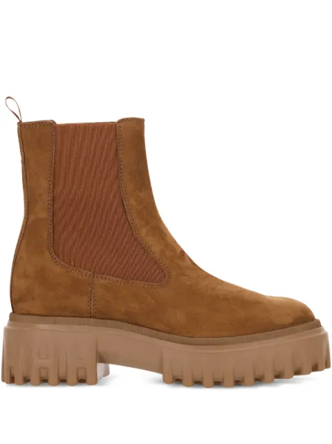 Hogan elastic-panel platform boots Brown HXW7000FV306RN