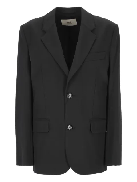AMI Paris two-button padded-shoulder blazer Black FBV001WV0067020