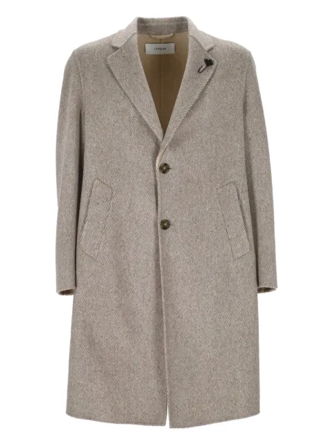 Lardini herringbone three-button coat Brown AADEVINAAC65631170GR