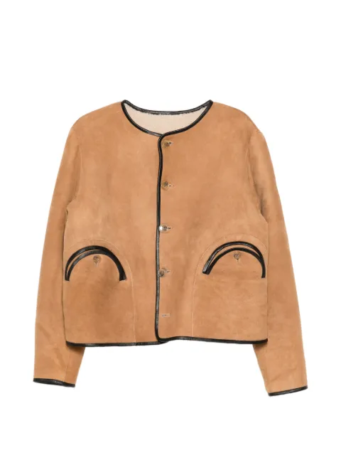 Blazé Milano button-fastening shearling jacket Neutrals JKGBS18RVTAT0001