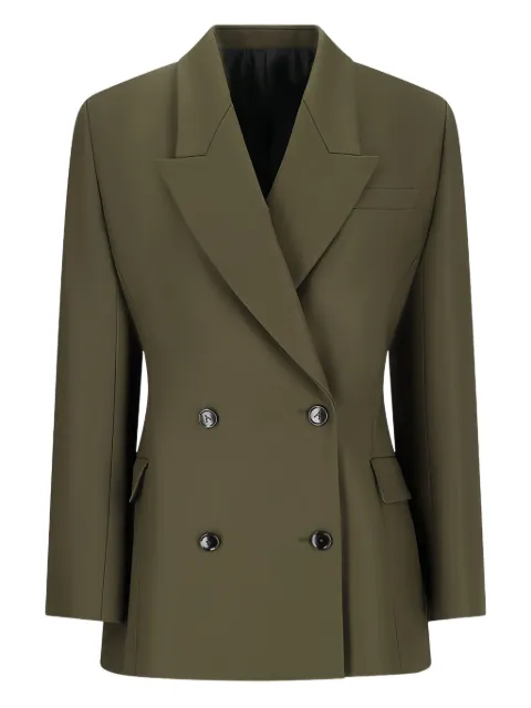 Alaïa double-breasted long-sleeve jacket Green AA9V1129W036B