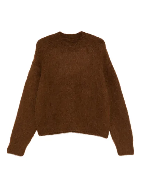 Uma Wang fluffy crew-neck sweater Brown UK7172