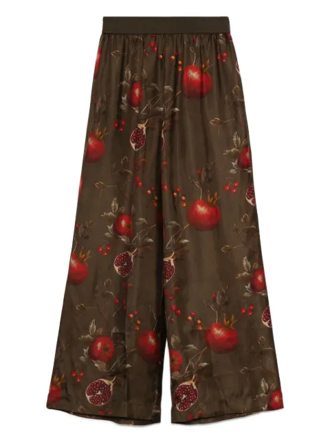Uma Wang pomegranate-print trousers Brown UP3001
