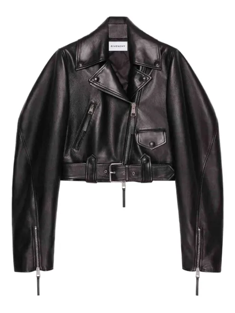 Givenchy cropped leather jacket Black BW00SS61V3