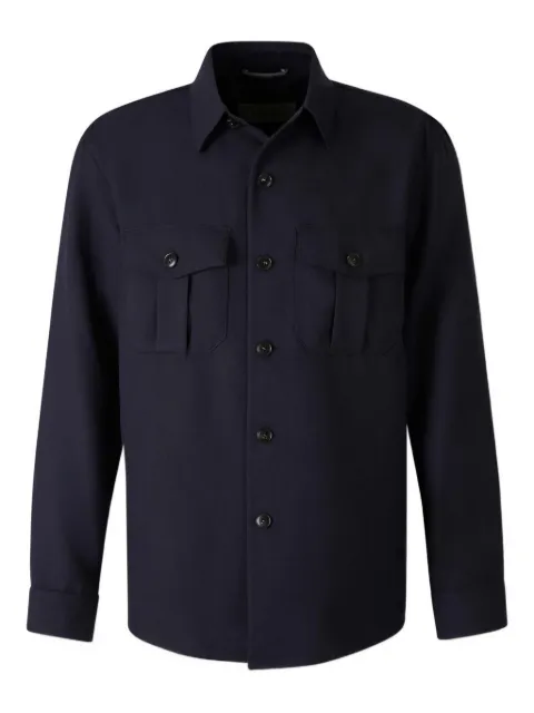 Canali chest-pockets shirt jacket Blue SE31019RCX05336