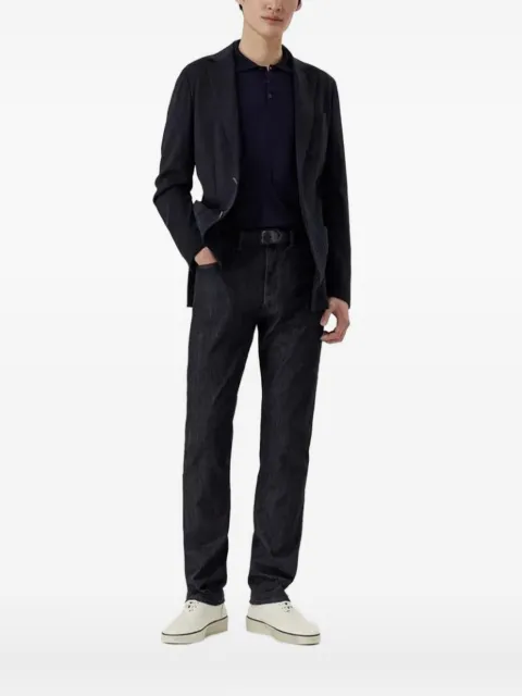 Canali notched-lapels blazer Blue LJ0147RJJ03344