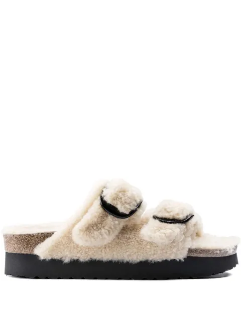 Birkenstock Arizona "teddy eggshell" shearling sandals Neutrals 1017642