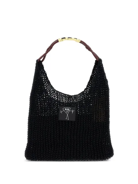 Plan C logo-patch shoulder bag Black SHCBF51A01FL00100N99