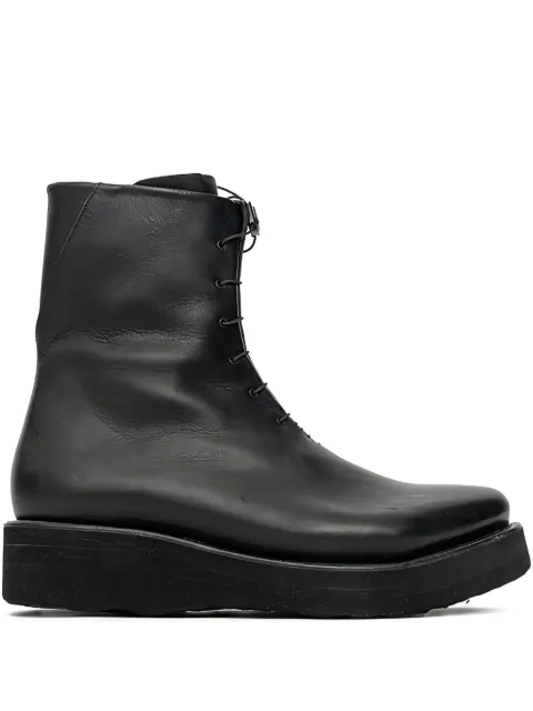 Devoa lace-up side-zip biker boots Black FWWWHL