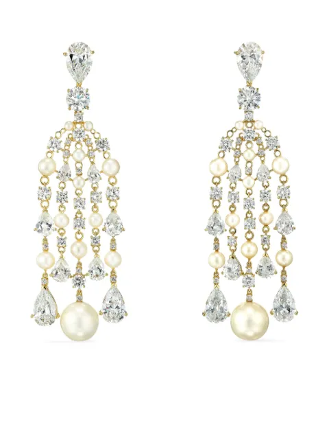 Anabela Chan 18K yellow gold vermeil Diamond Pearl Raindrop earrings Gold AC19SN03ESYGIP