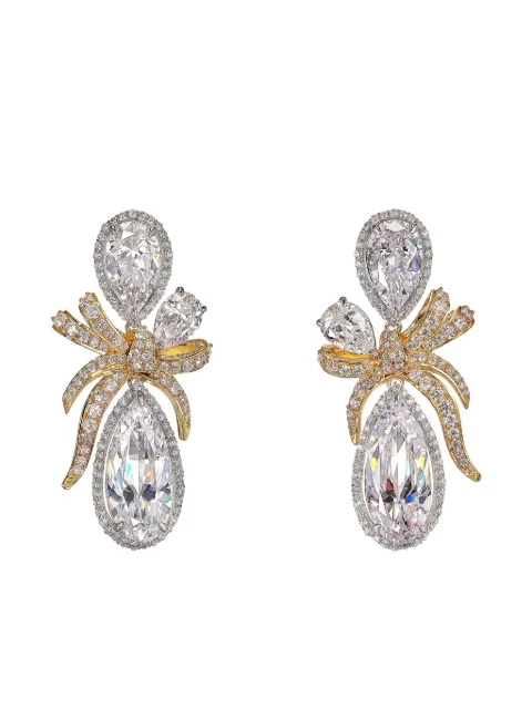 Anabela Chan 18K yellow gold and rhodium Ruban diamond earrings Silver AC21CB08ESYGWD