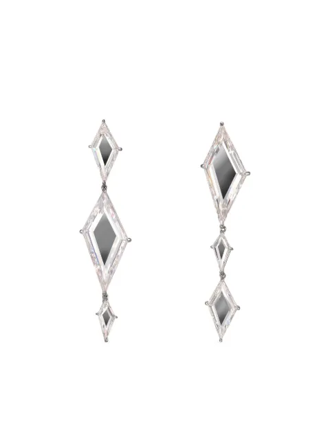 Anabela Chan 14K white gold Trinity's Shatter sapphire earrings White ACFL01ESWGWS