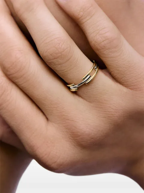 Monica Vinader link mixed-metal ring Gold GPRGCHANMET