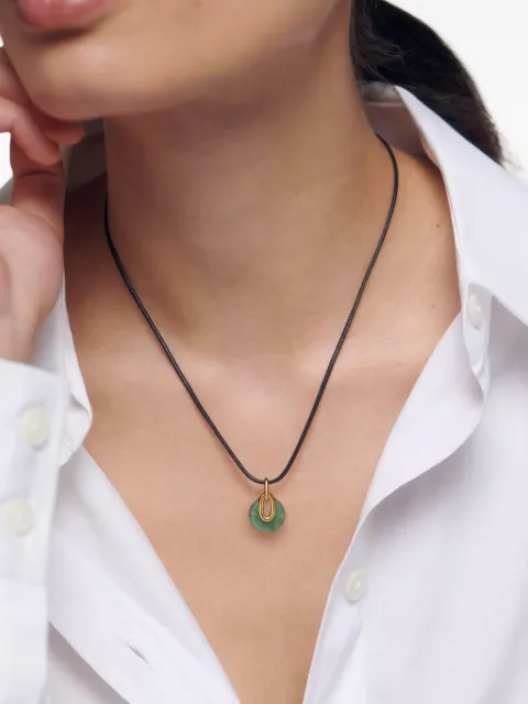 Monica Vinader gemstone gold-vermeil pendant necklace Gold GPPTKYGRGAD