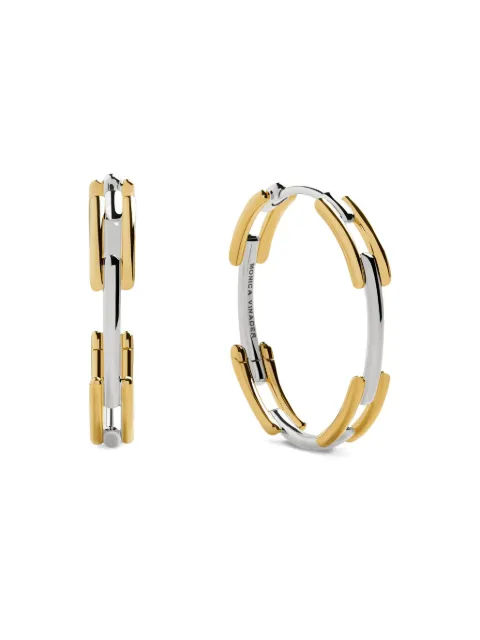 Monica Vinader GP Signature mixed-metal hoop earrings Gold GPEACHANMET