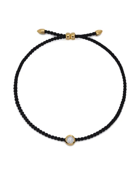 Monica Vinader gold-bead solitaire diamond bracelet Black GPBMRONABLA