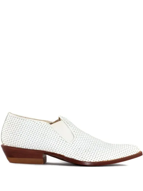 Sonora 30mm woven leather slip-on boots White PF6294FBQ18