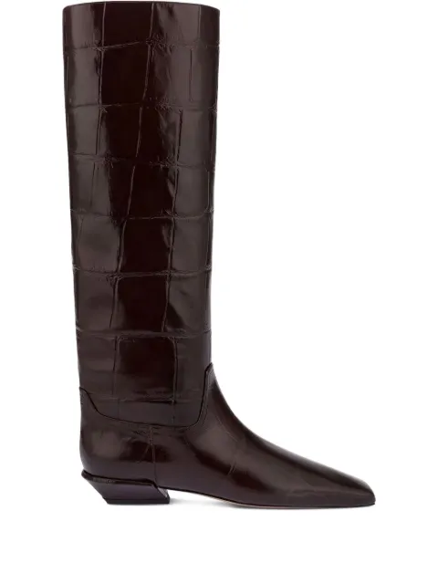 Paris Texas croco-embossed leather boots Brown PX1363XCOSM