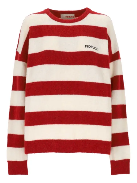 Fiorucci striped crew-neck sweater White W02FPKSW335KN11RD02