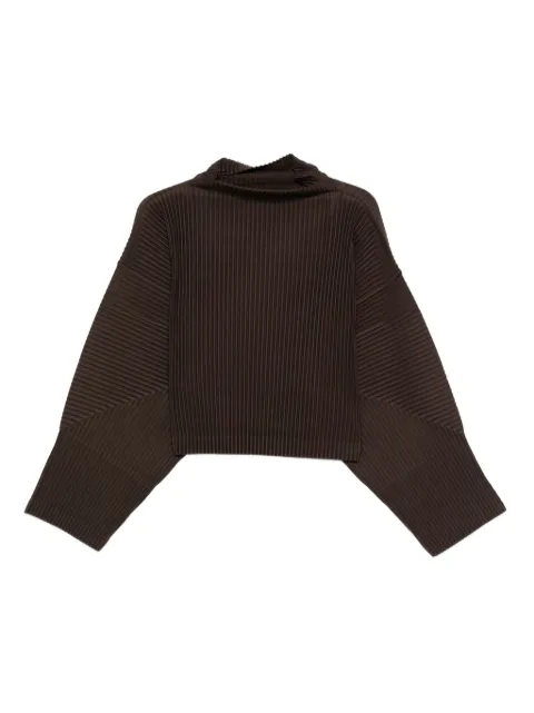 Homme Plissé Issey Miyake Mc June pleated high-neck T-shirt Brown HP56JK127