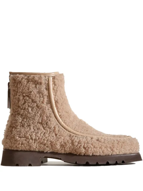 Hereu Armenta shearling zip boots Neutrals ARLZCUSWFA25SAND