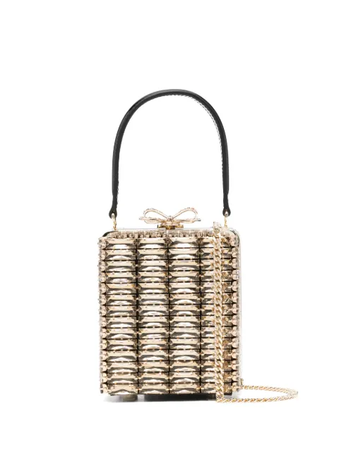Self-Portrait crystal-embellished top-handle mini bag Gold RS26302AGD