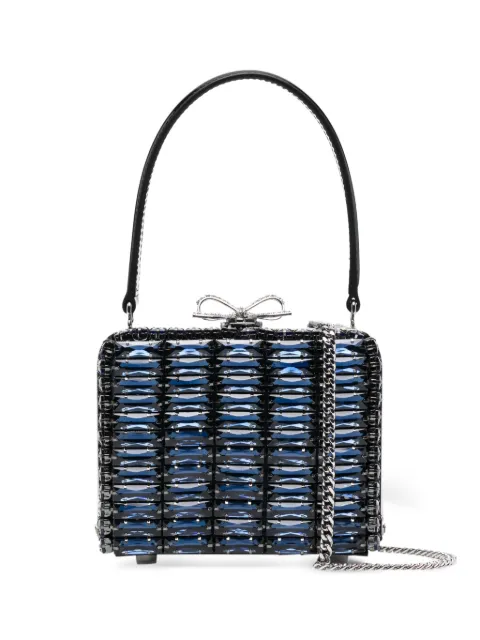 Self-Portrait crystal-embellished top-handle mini bag Blue RS26309AN