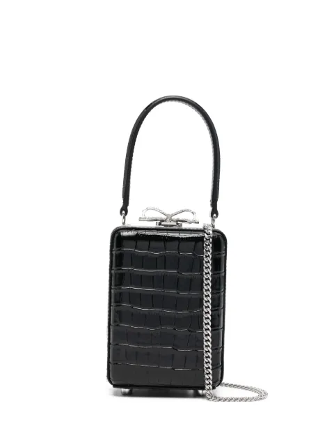 Self-Portrait bow-detail top-handle mini bag Black RS26302B