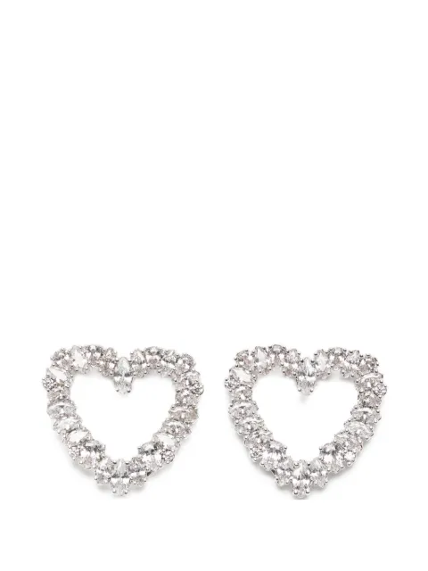 Self-Portrait crystal heart earrings Silver RS26624ESL