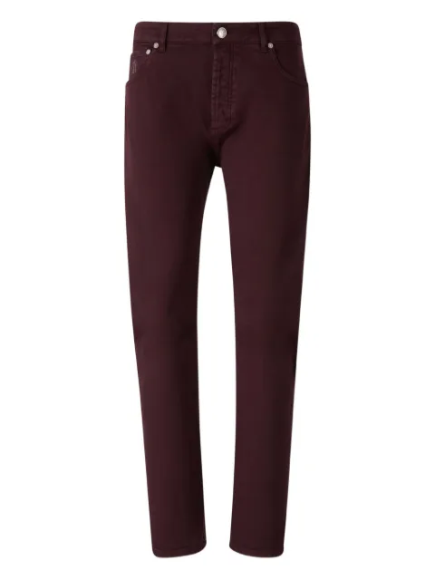 Brunello Cucinelli embroidered-pocket jeans Red M277UX1290C7031