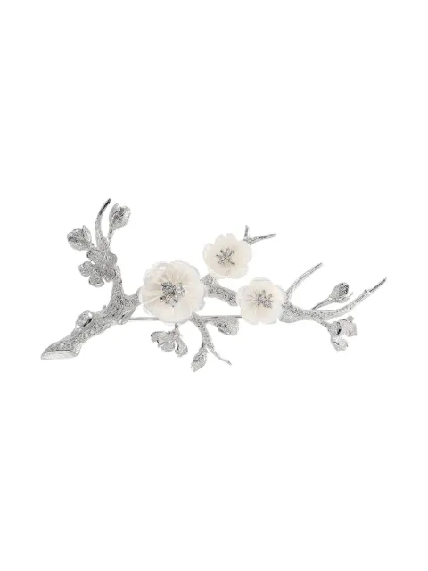 Anabela Chan rhodium vermeil Sakura Blossom brooch Silver ACFD23BRWGMP