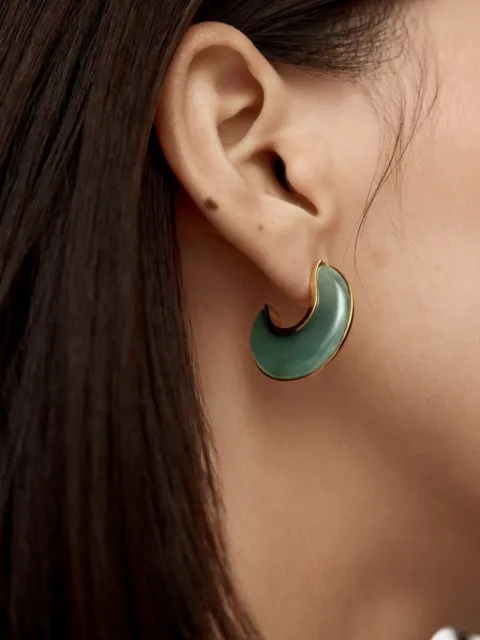 Monica Vinader x Kate Young hoop earrings Gold GPEAKYRHGAD
