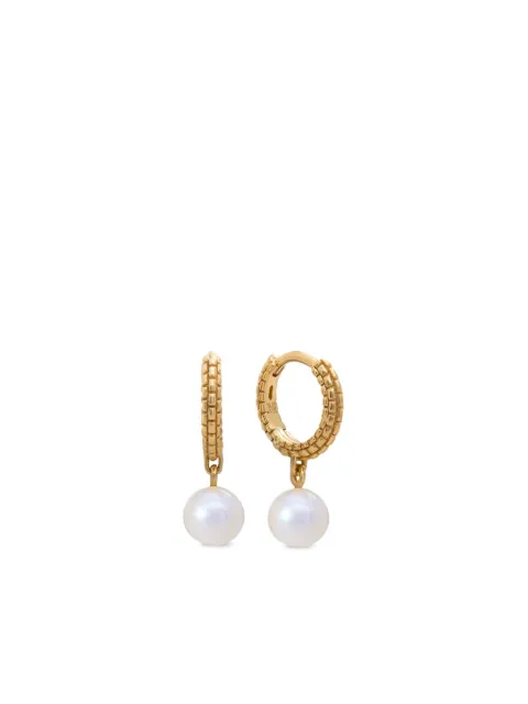 Monica Vinader Heirloom pearl-embellished huggie earrings Gold GPEAHRNDPRL