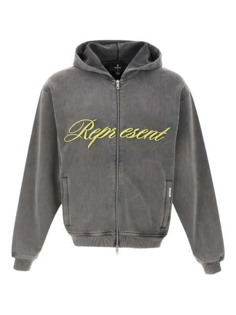 Represent contrasting-detail zip-up hoodie Grey MLM100025